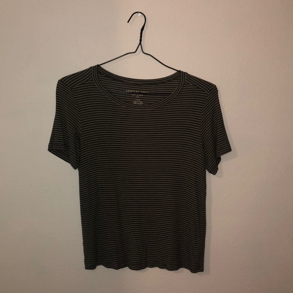 Army green striped shirt